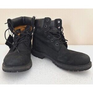 Timberland Boots Women's 7.5 Black Leather Waterproof Primaloft 200 Gram 8658A